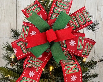 Christmas Wreath Bow, Christmas Bow, Christmas Swag Bow, Christmas Lantern Bow, Christmas Decoration, Wreath Embellishment, Tree Topper