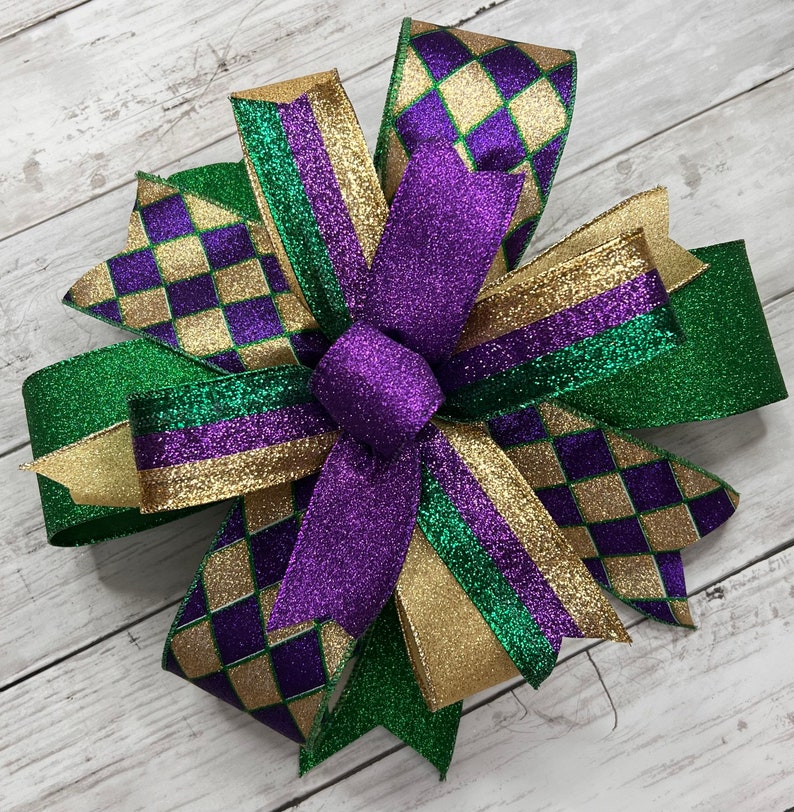mardi gras bow sweatshirt