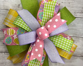 Easter Wreath Bow, Easter Bows for Wreaths, Easter Basket Bow, Easter Swag Bow, Easter Lantern Bow, Easter Decoration, Wreath Embellishment