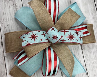 Christmas Wreath Bow, Christmas Bow, Christmas Swag Bow, Christmas Lantern Bow, Christmas Decoration, Wreath Embellishment