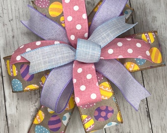 Easter Wreath Bow, Easter Bows for Wreaths, Easter Basket Bow, Easter Swag Bow, Easter Lantern Bow, Easter Decoration, Wreath Embellishment