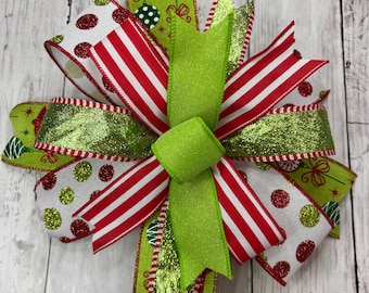 Christmas Wreath Bow, Christmas Bow, Christmas Swag Bow, Christmas Lantern Bow, Christmas Decoration, Wreath Embellishment