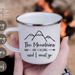 The Mountains Are Calling SVG | Adventure Shirt SVG | Kids TShirt Design | Mountain Svg Cut File For Cricut and Silhouette | Svg Png Eps Dxf