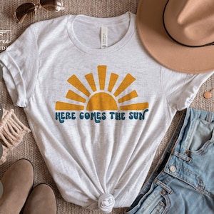 Retro Here Comes The Sun SVG | Retro Sun SVG | Boho TShirt Design | Kids Svg | Svg Cut File For Cricut and Silhouette | Svg Png Eps Dxf