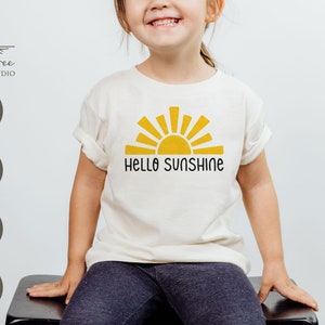 Retro Hallo zonneschijn SVG | Retro zon SVG | T-shirtontwerp voor kinderen | Kinderen SVG | Svg-bestand knippen voor Cricut en silhouet | Svg Png Eps Dxf