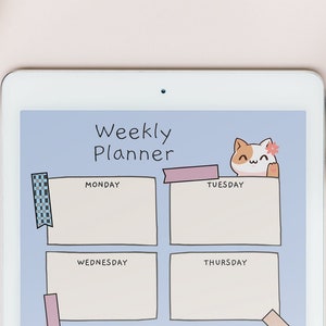 Undated Kawaii Daily Digital Planner/ Cute Digital Planner/ Kawaii Digital Planner/ Kawaii GoodNotes Planner Undated/ Cute Digital Journal