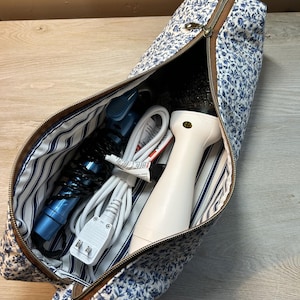 Bolsa de ferramentas para cabelo acolchoado, padrão de costura, download digital