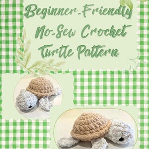 No-Sew Easy Beginner Crochet Turtle Pattern | Amigurumi Turtle PDF | Instant Download | Crochet Tuturial