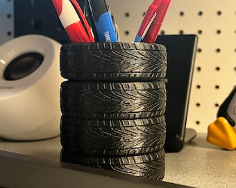 Stacked Tires Pen and Pencil Holder | Desk Organizer
