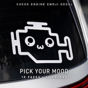 Check Engine Light Emoji Vinyl Decal – Car Window & Truck Sticker