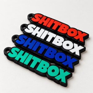 Shitbox Nyckelring – 3D-tryckt tvåfärgad bilnyckelbricka