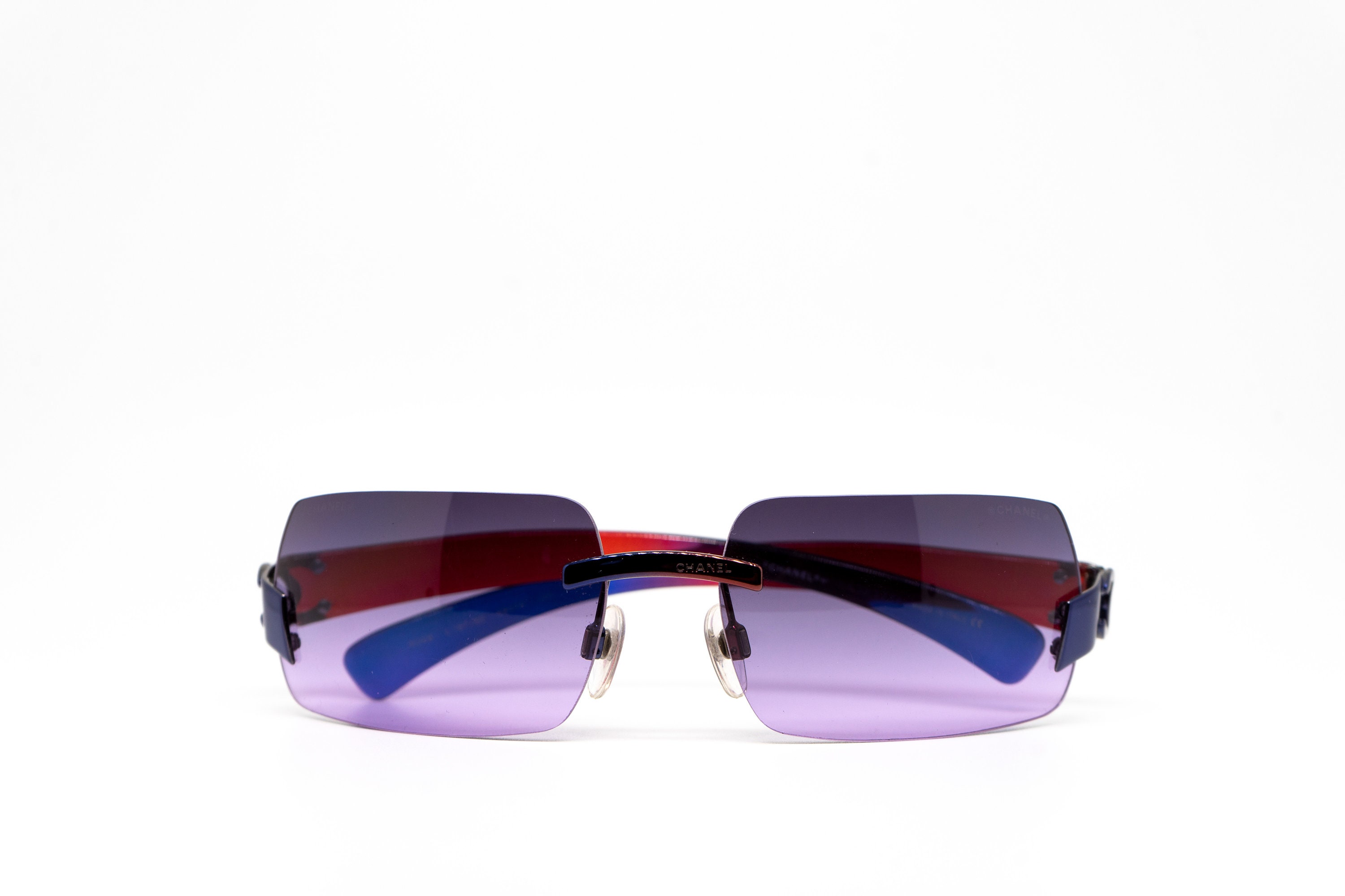 CHANEL Sunglasses Y2k Sunglasses Rectangular Gradient CC - Etsy UK