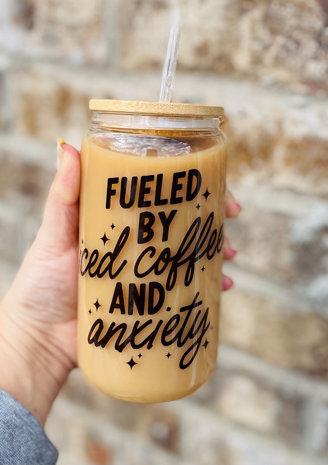 Fueled by Iced Coffee and Anxiety Iced Coffee Beer Glass Can Iced Coffee Can Libbey Glass Iced