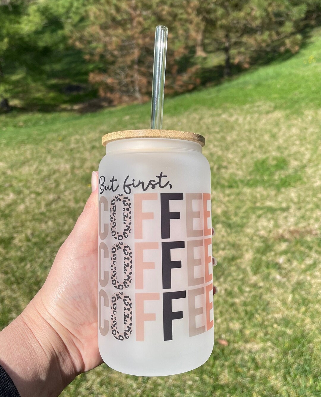 But First Coffee iced Coffee Beer Glass Frosted Glass Can 16oz Frosted Glass Etsy