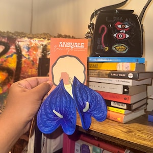 Blue Anthurium Earrings: Handmade Plant Jewelry