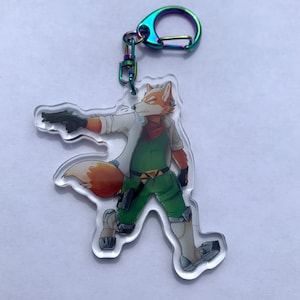 Space Fox Acryl Schlüsselbund