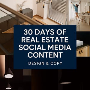 30-Day Real Estate Instagram Template Pack | Canva Editable Social Media Content (Posts + Captions)