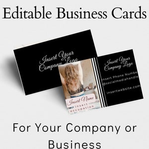 Black | Company/Business Card Editable Template| Makeup Artist|Hair Stylist|Photographer| Personal Stylist| Hairdresser