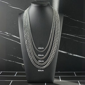 シルバーチェーンネックレス メンズ 1.5mm キューバンリンク