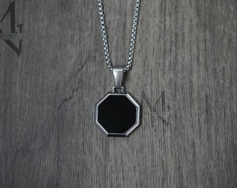 ☆MARS MARK☆ Octagon Black Onyx Pendant M62 Amazon.com: RTZN® Black Onyx Necklace for Men – Premium Dog