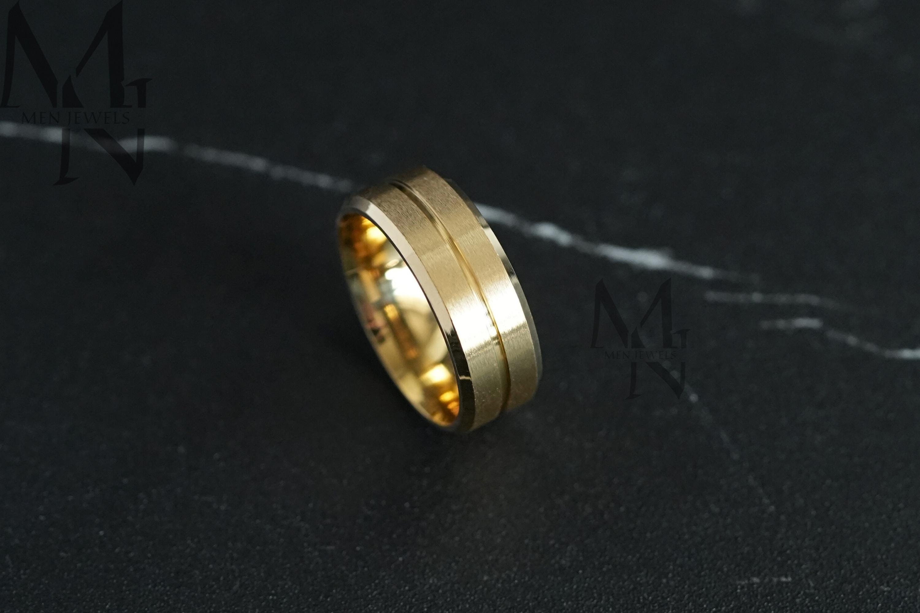 Bague Jonc Homme Jonc Or 18 Carats Joncs Pour Hommes