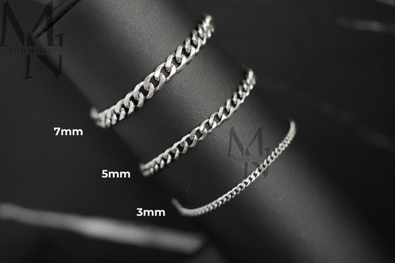 Custom Cuban Link Chain Bracelet Bracciale Con Catena A Maglia Cubana - Foto 2