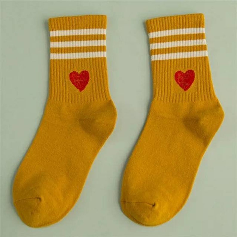 Cute Heart Converse Style Love Socks Heart Socks Cotton Socks Etsy
