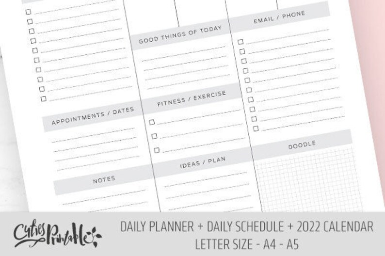 daily schedule printable to do list calendar 2022