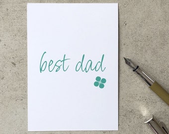 Postcard "best dad". For Father's Day or just as a nice greeting card for the best dad.