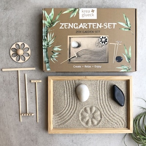 Mindful relaxation at home and in the office. Japanese decoration for your meditation practice. Also as a gift for Easter. 1 Zengarten Set