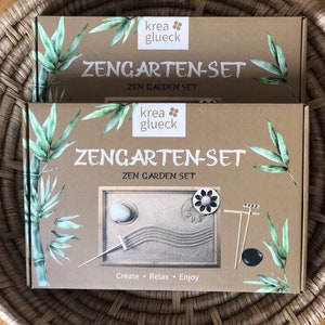 Mindful relaxation at home and in the office. Japanese decoration for your meditation practice. Also as a gift for Easter. 2 Zengarten Sets
