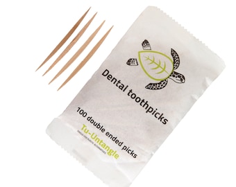 Bamboo Dental Toothpicks 500pcs | Eco-Friendly & Biodegradable | Sustainable Oral Care | Double-Ended Plastic-Free Tooth Picks