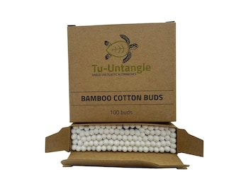 400 Bamboo Cotton Buds | Biodegradable | Plastic-Free Cotton Swabs | Natural Sustainable Ear and Beauty Care