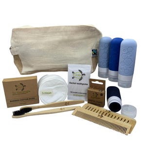 Zero Waste Toiletry Kit for Travel/Home Usage - Eco-Friendly & Sustainable Bathroom Essentials - Sustainable Gift Set For Him/Her