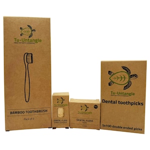 Zero Waste Munvårdsset – Bambu Tandborstar, Majsstärkelse Tandtråd