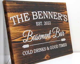 Personalisiertes Holzschild I Hausbar / Bar I Wunschtext I Barschild I Partyraum Deko I Partykeller Schild I Pub Schild Holz I Bardeko
