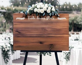 Sitzplan Hochzeit Schild, Tischplan für Hochzeit, Finde deinen Platz Holzschild