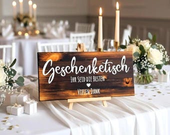 Geschenketisch Schild Hochzeit, Geschenkablage Holzschild, Holz