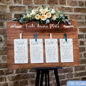 Sitzplan Hochzeit Schild, Tischplan für Hochzeit, Finde deinen Platz Holzschild