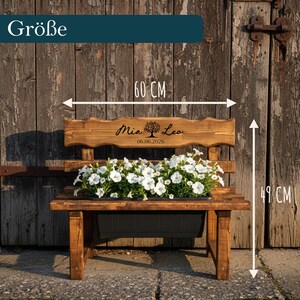 Regalo personalizado para mamá: Banco de flores, Mejor mamá, Banco de jardín para mamá con grabado, La mejor mamá del mundo, Regalo de Navidad para mamá imagen 4