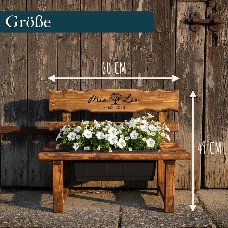 Regalo personalizado para mamá: Banco de flores, Mejor mamá, Banco de jardín para mamá con grabado, La mejor mamá del mundo, Regalo de Navidad para mamá imagen 4