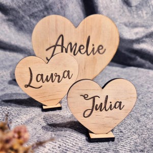 Personalisiertes Platzschild Hochzeit Herz Namen Holz Namensschild Platzkarten Hochzeitsdeko Tisch Namenskärtchen