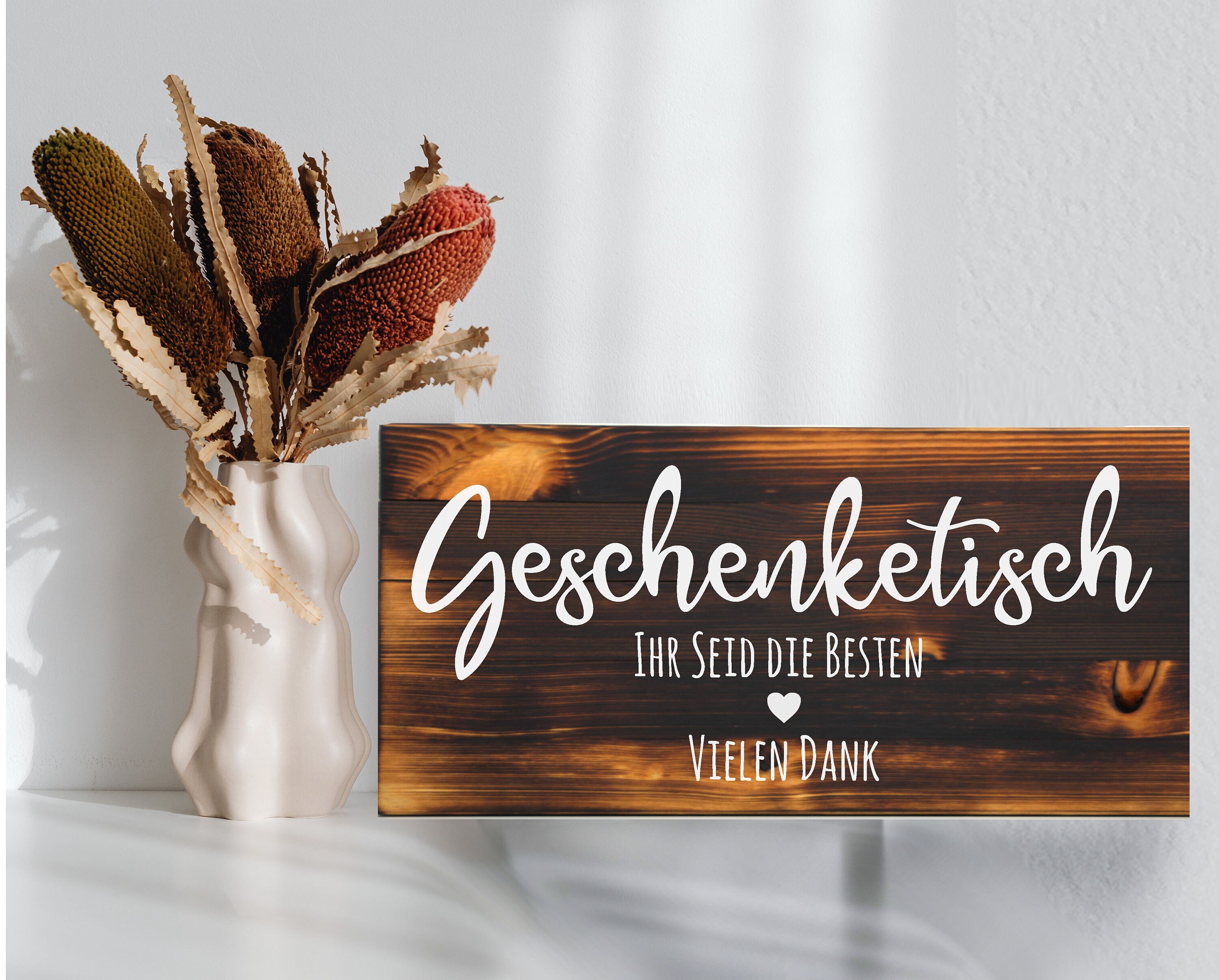 Holzschild Für Hochzeitsempfang – The Drinks Are On Us, Als Tisch- Oder Wanddekoration, 12,7 X 12,7 Cm