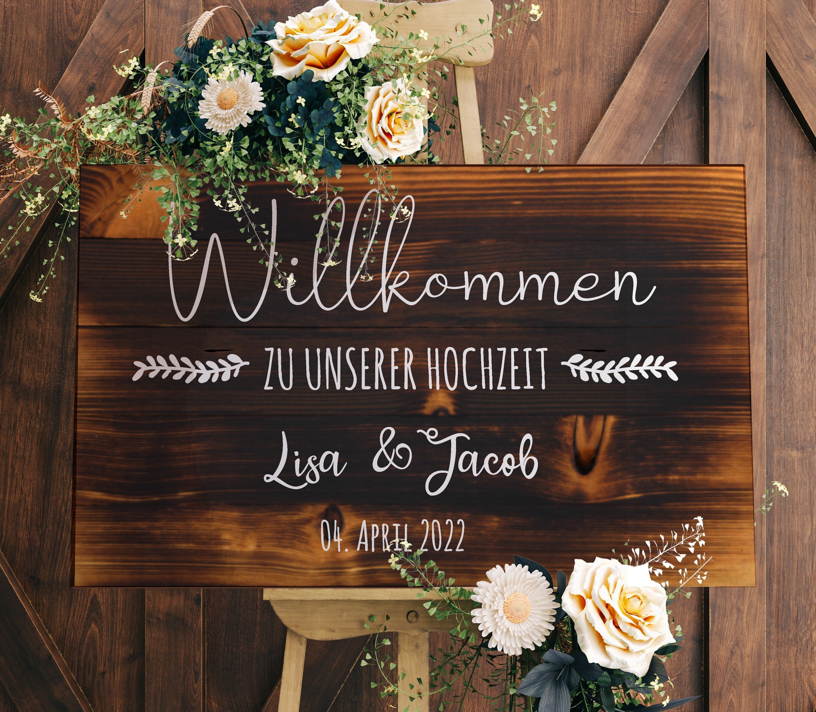 Yulejo Acryl-Schild „Please Sign The Guestbook“ Für Hochzeit – Rustikales Gästebuch-Schild Mit Ständer, 20x12,5 Cm