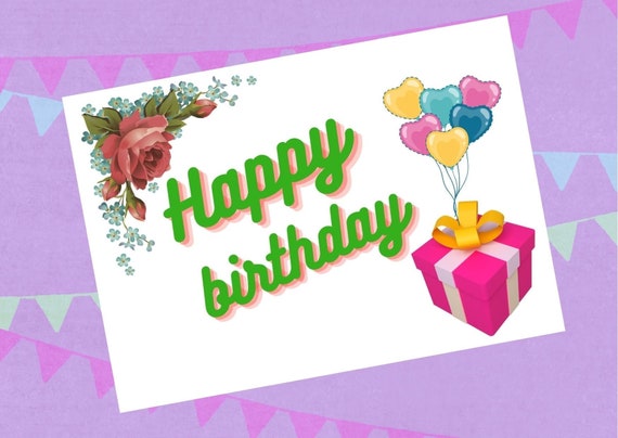 Printable Birthday Card Printable Birthday Greeting Card | Etsy