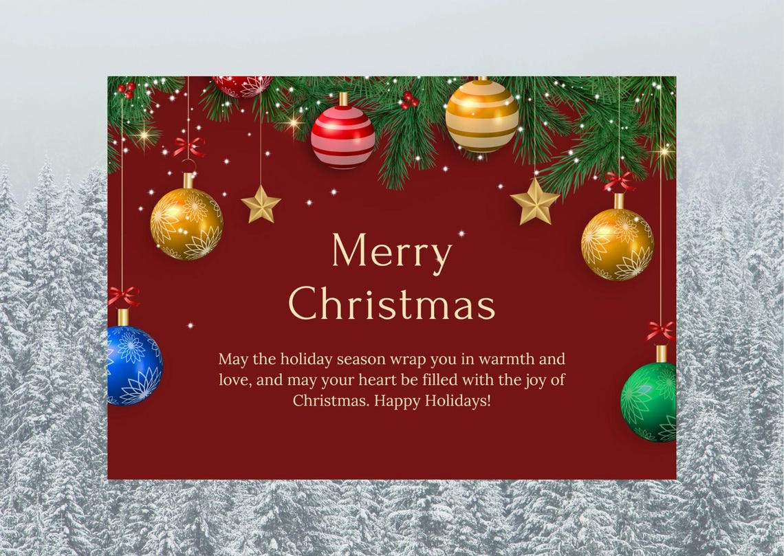 Cristmas Card Merry Cristmas Card Digital Printable Cristmas Card - Etsy