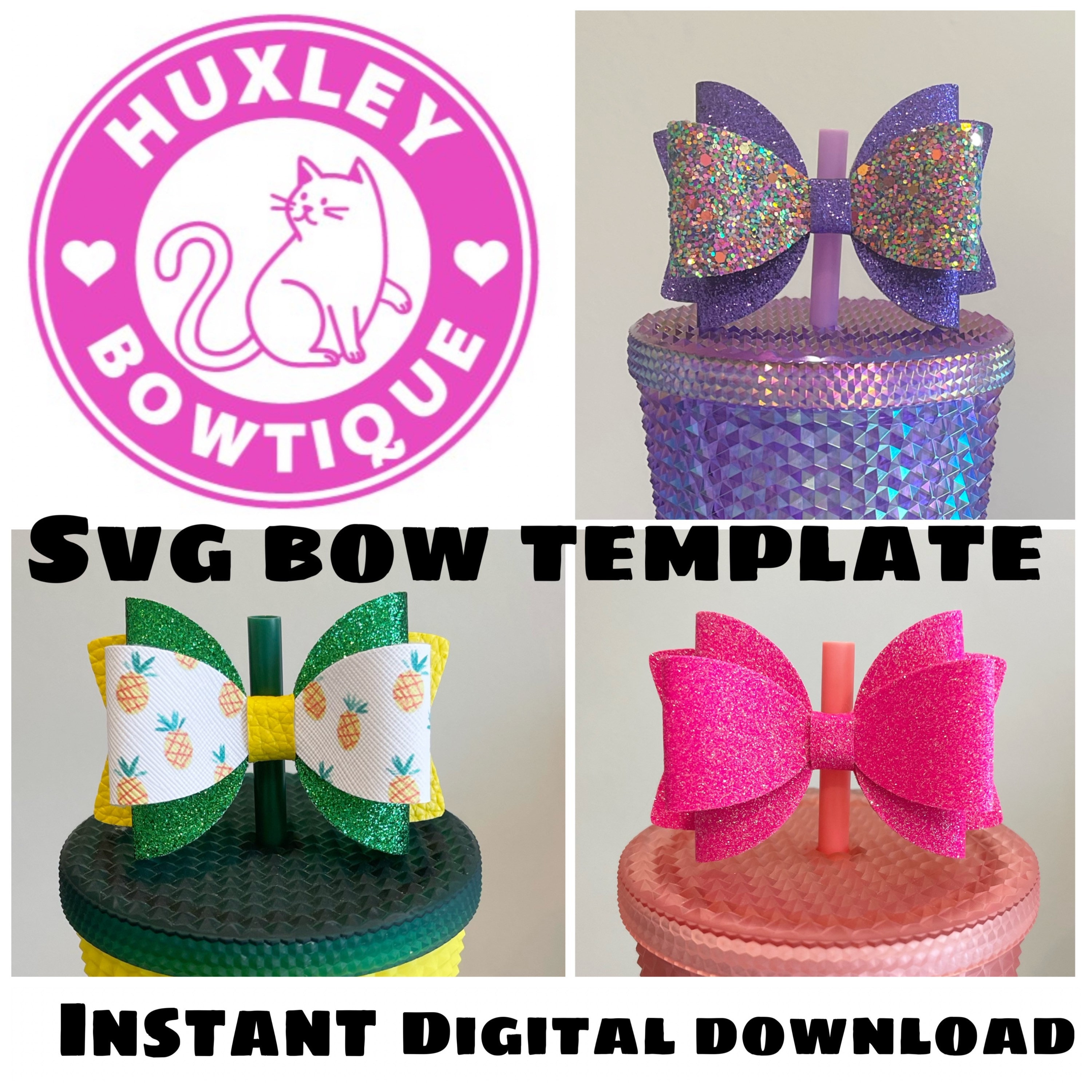 Bow Straw Topper SVG PDF Templatestarbucks Bow Studded Etsy Australia Bow Straw Topper SVG PDF Templatestarbucks Bow Studded Etsy Australia