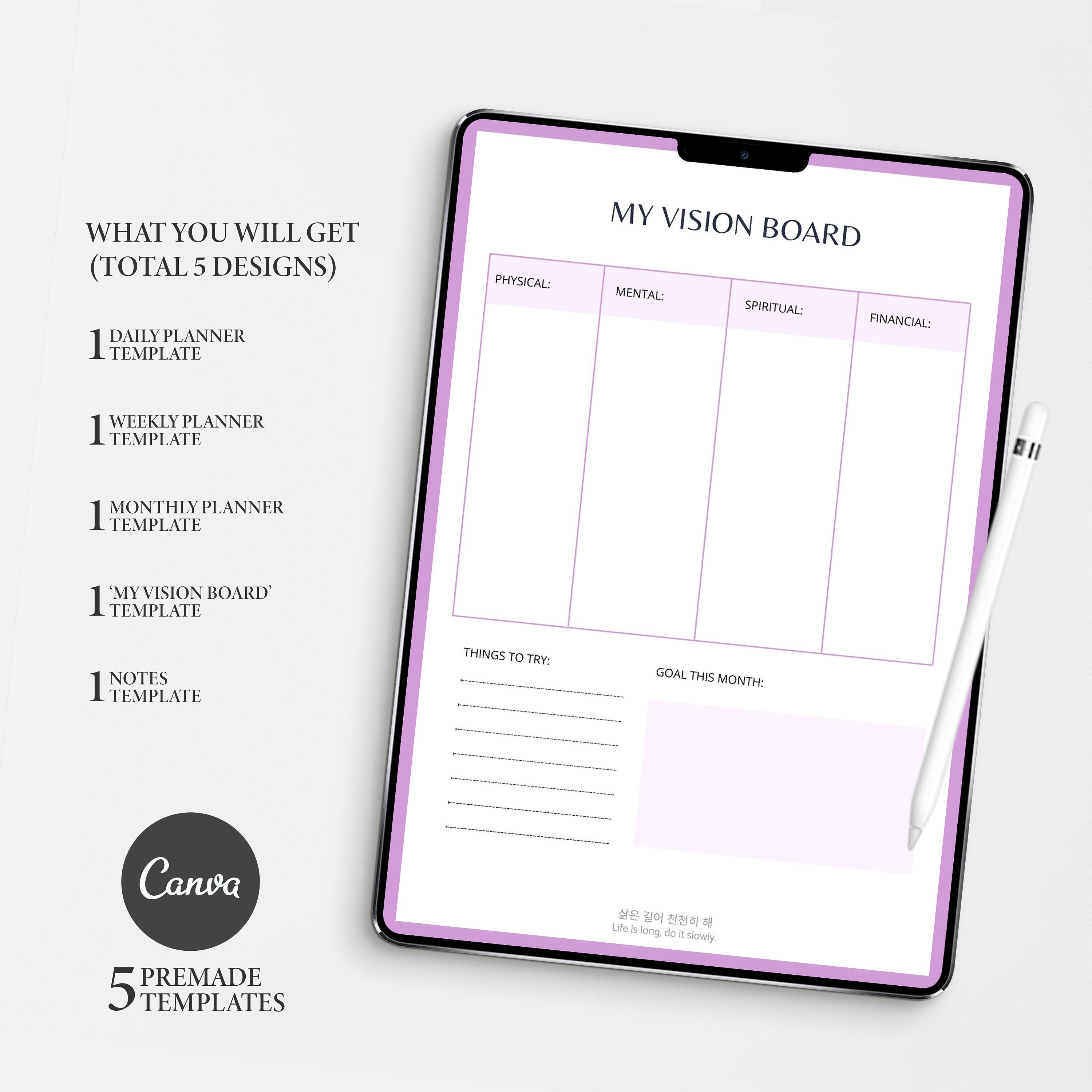 5in1 BTS Digital &amp; Printable Daily Planner Weekly Planner - Etsy