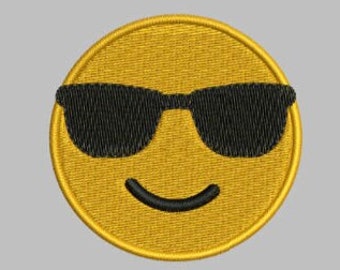 COOL EMOJI EMBROIDERY File, Sunglasses Emoji Digital, Trendy Embroidery, Machine Embroidery, Stitch Design Famous Digital Download