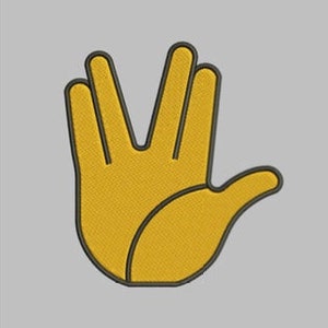 SALUTE EMOJI STICKDATEI, Vulcan Salute Digital, Trendy Embroidery, Machine Embroidery Stitch Design Famous Embroidery Digital Download